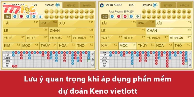 Lưu ý quan trọng khi áp dụng phần mềm dự đoán Keno Vietlott